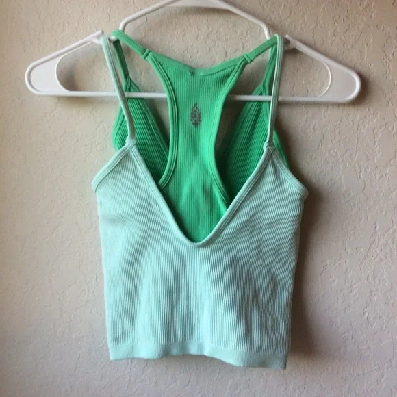 Free People Double The Fun Cami in White/Spearmint Combo ~ New ~ Size XS/S - Picture 9 of 10